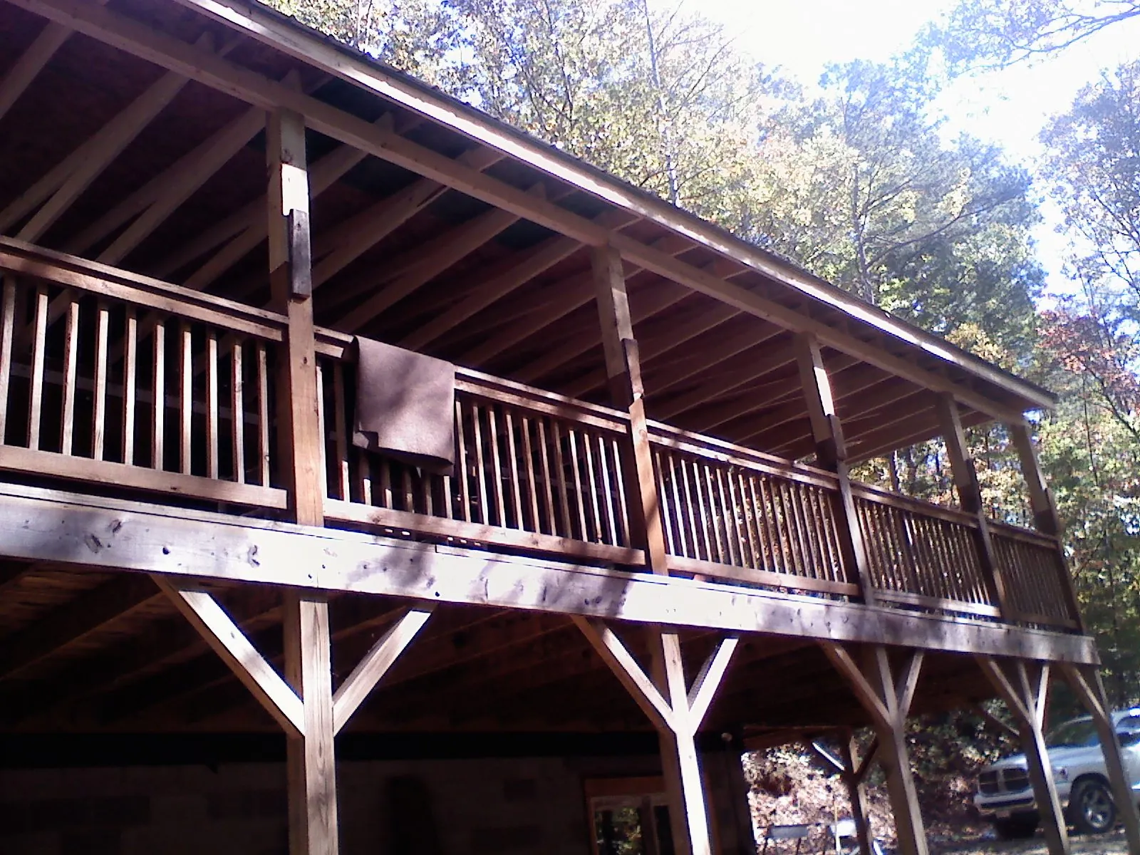 Timber framing under a new elevated porch and deck — Roof Leak Repair in Atalissa by Roofing Brothers